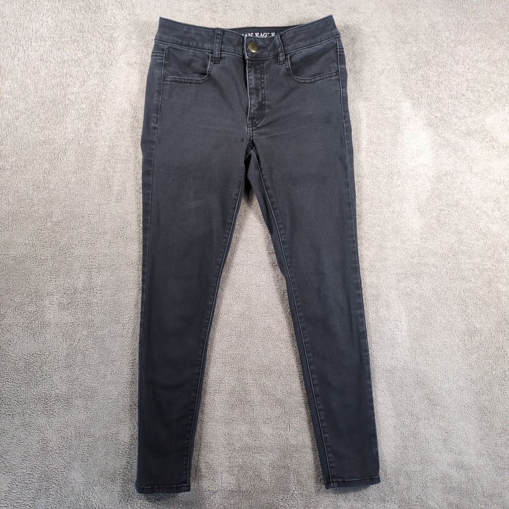 American Eagle Jeans Womens Size 6S Black Jegging Super Super Stretch Skinny